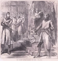 De baronnen in opstand tegen de koning